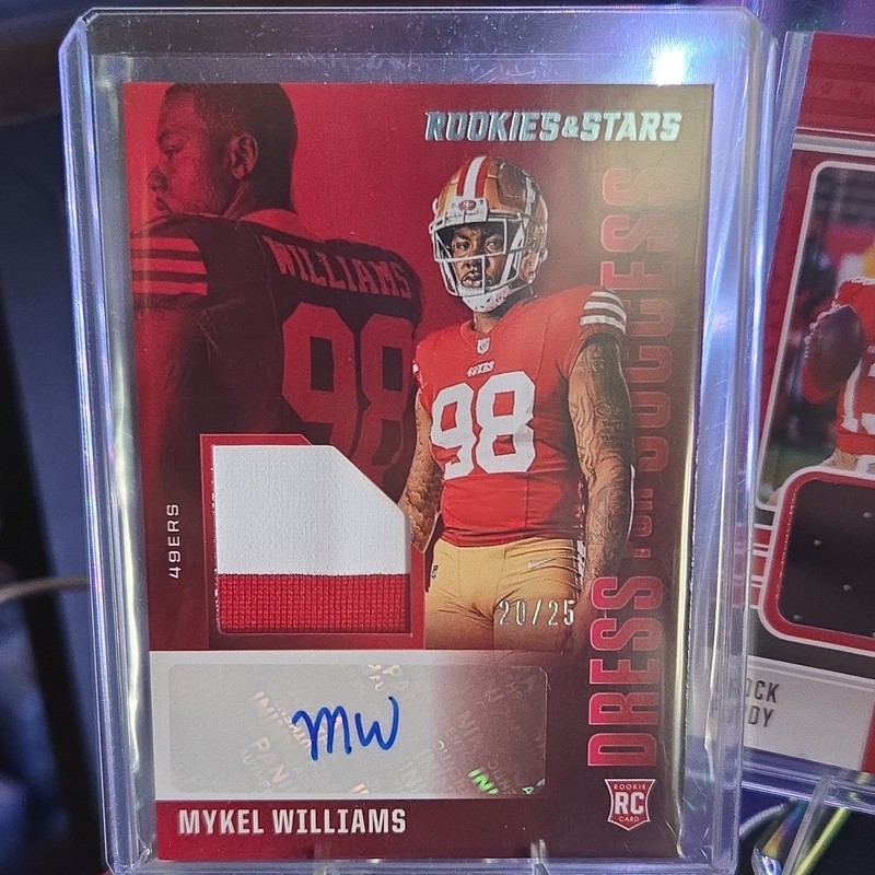 24/25 Rookie&Stars Auto/Numbered lot 49ers Purdy,Kittle,McCaffrey,Williams view 2