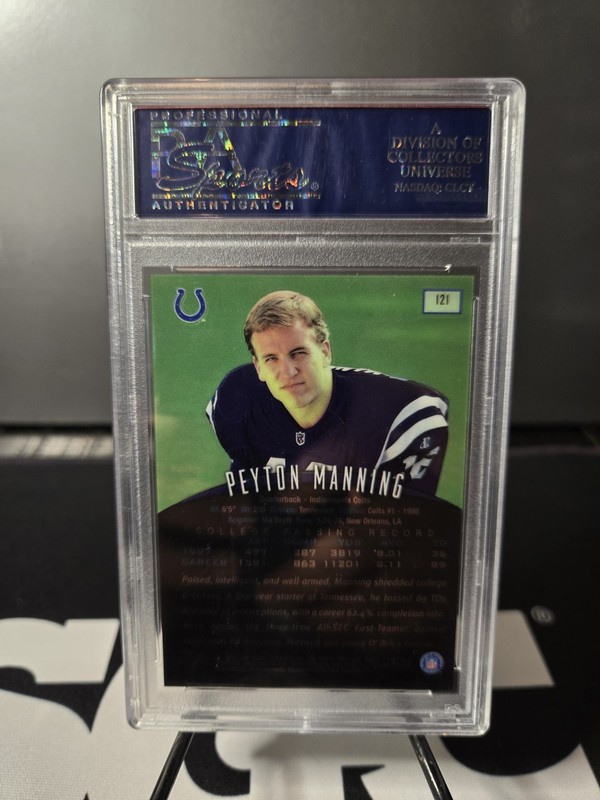 1998 Topps Finest Peyton Manning #121 No Protector - PSA 9 view 2