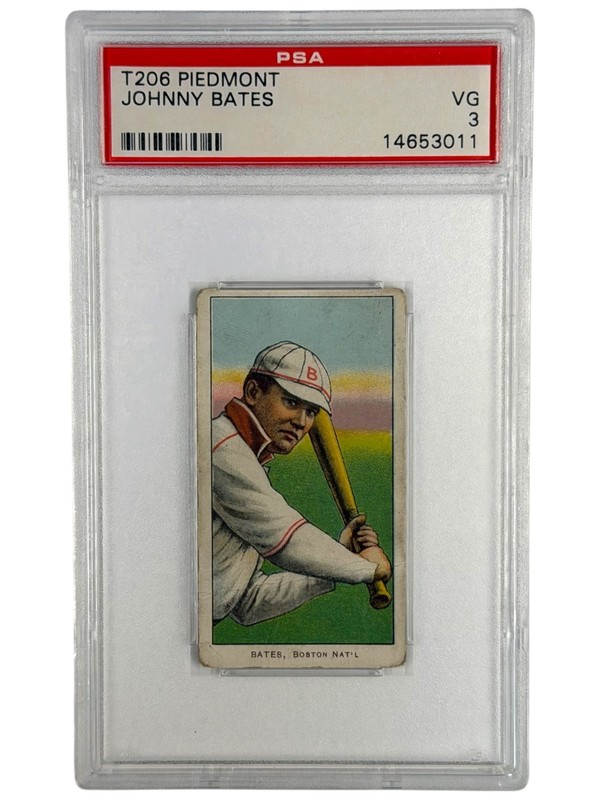 1909-10 T206 Johnny Bates Piedmont PSA 3 Boston