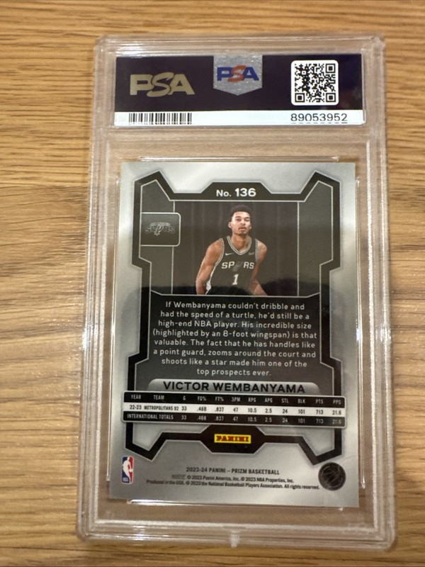 2023 Prizm Victor Wembanyama Prizm Rc PSA 10 NBA FINALS!! view 2
