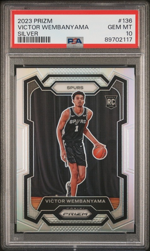 VICTOR WEMBANYAMA 2023 Panini Prizm #136 Silver Rookie RC PSA 10