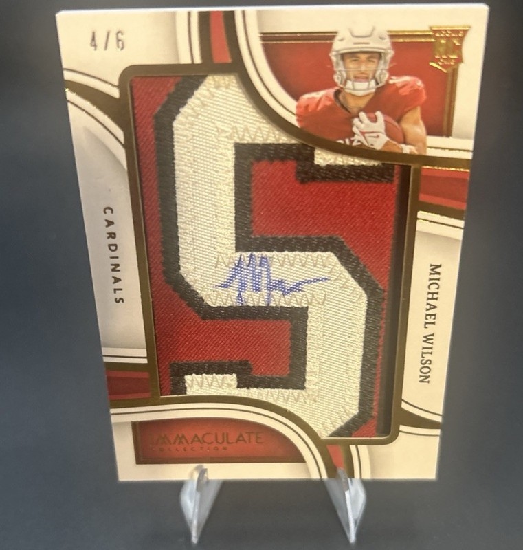 2023 Panini Immaculate Michael Wilson Auto RC Nameplate Nobility Patch /6  1/1