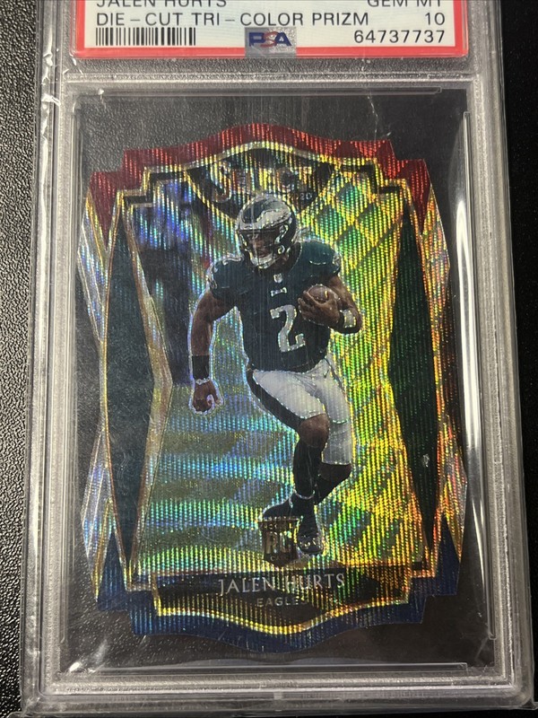2020 Panini Select - PSA 10 Jalen Hurts Tri-Color Prizm Die-Cut (RC)