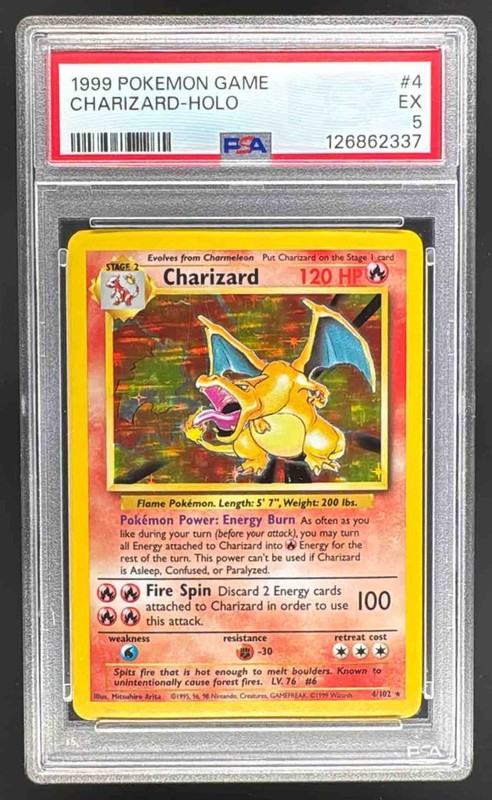 1999 Pokemon Game 4 Charizard Holo PSA 5 EX 126862337