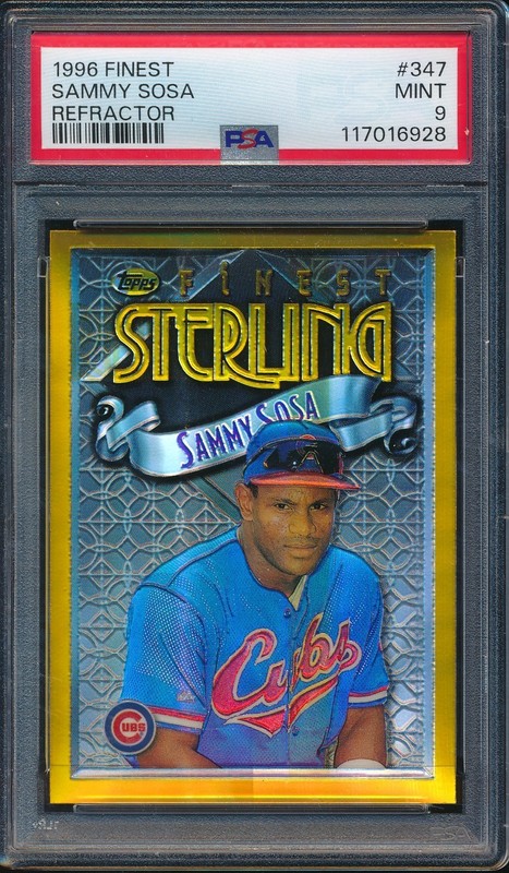 1996 Topps Finest 347 Sammy Sosa Sterling Refractor Rare PSA 9