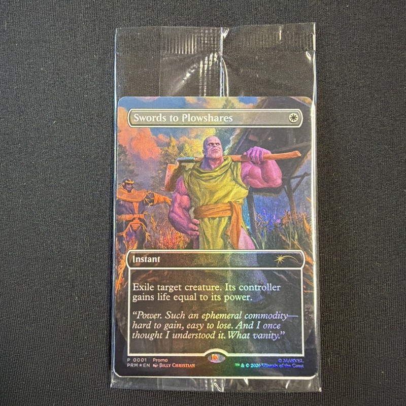 Magic the Gathering MTG Swords to Plowshares Foil Thanos PSA Promo - Sealed