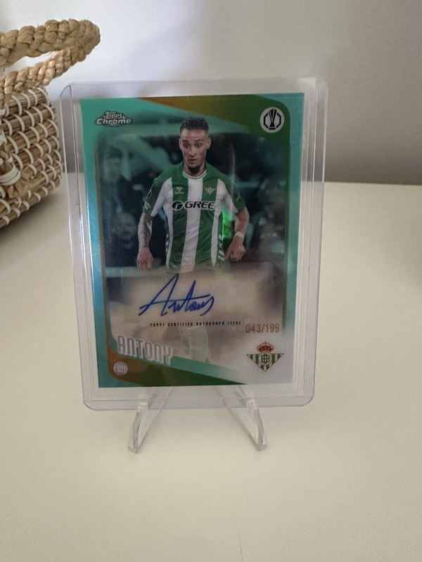 2025-26 Topps Chrome UEFA UCC ANTONY Real Betis Aqua AUTO Autograph /199