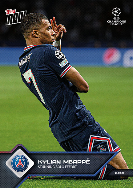 KYLIAN MBAPPE - UCL Topps Now Card #49 UEFA Champions League Print Run 1066 PSG
