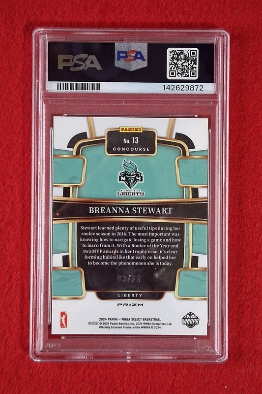 2024 PANINI SELECT WNBA TIE-DYE PRIZM 3/25 Breanna Stewart #13 PSA 9 MINT view 2