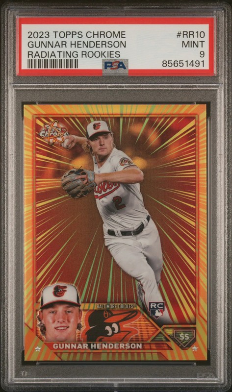 2023 Topps Chrome Radiating Rookies Gunnar Henderson #RR10 PSA 9
