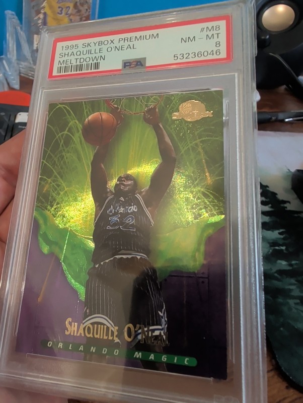 1995 Skybox Premium - Meltdown Shaquille O'Neal #M8 PSA 8 view 2