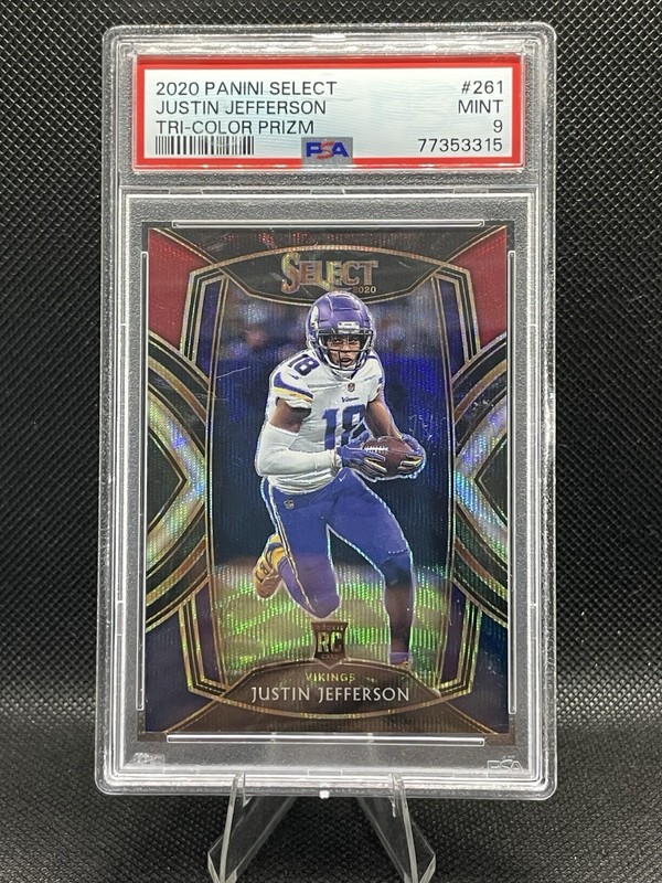2020 Panini Select - Club Level Justin Jefferson #261 Tri-Color Prizm /99 (RC)