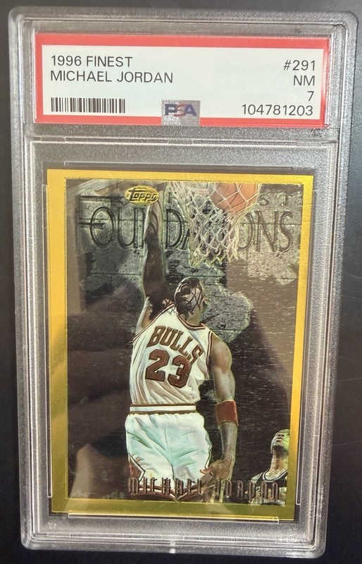 1996-97 Topps Finest Michael Jordan Gold #291 Bulls PSA 7 NM Bulls
