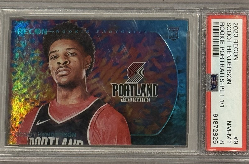 2023 Recon 1/1 Scoot Henderson Rookie Portraits #9 PSA 8 RC 1/1