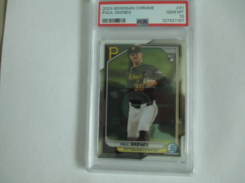 2024 BOWMAN CHROME PAUL SKENES ROOKIE CARD PSA 10 GEM MINT
