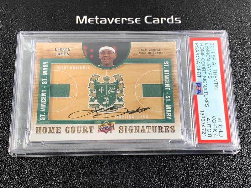 2011-12 Upper Deck  SP Authentic LeBron James Home Court Signatures Auto PSA 4/8