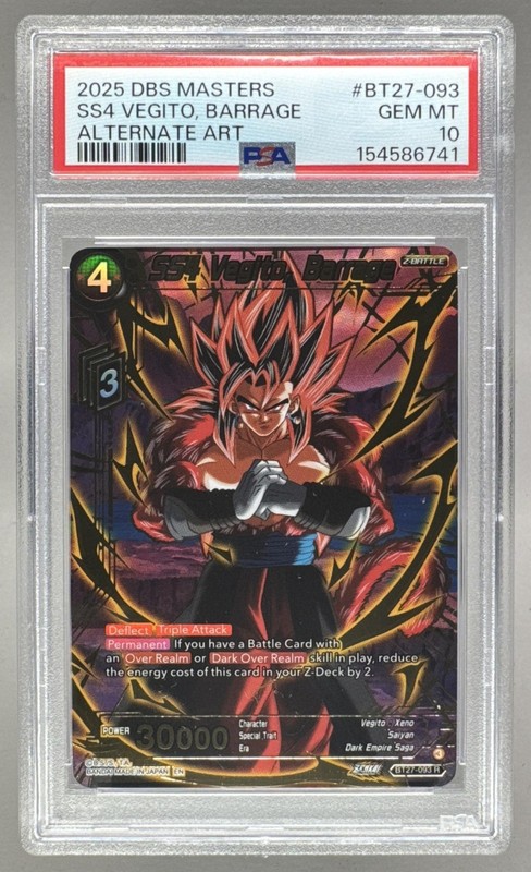SS4 Vegito Barrage 2025 Dragon Ball Super Masters BT27-093 Alt Art PSA 10