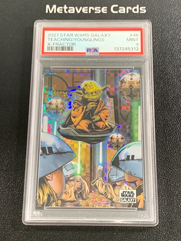 2021 Topps Star Wars Galaxy Teaching The Younglings X-Fractor 07/10 SSP PSA 9