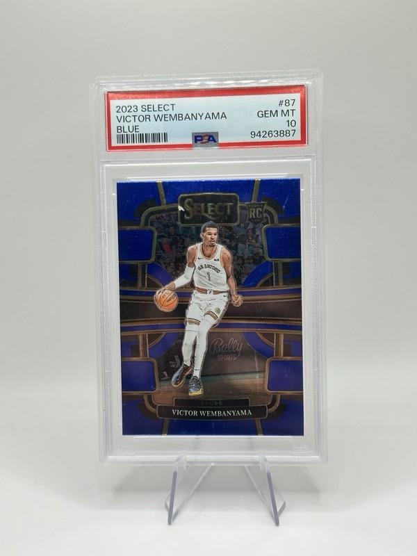 WEMBY Panini Select 2023-24 Victor Wembanyama #87 Blue Rookie PSA 10