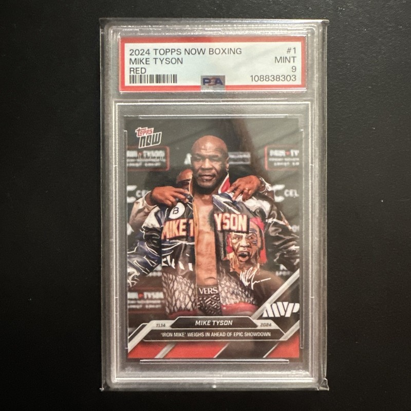 Topps Now 3 Card Set Mike Tyson V Jake Paul Graded PSA 10/10/9 #’d 49/99, 02/10 view 2