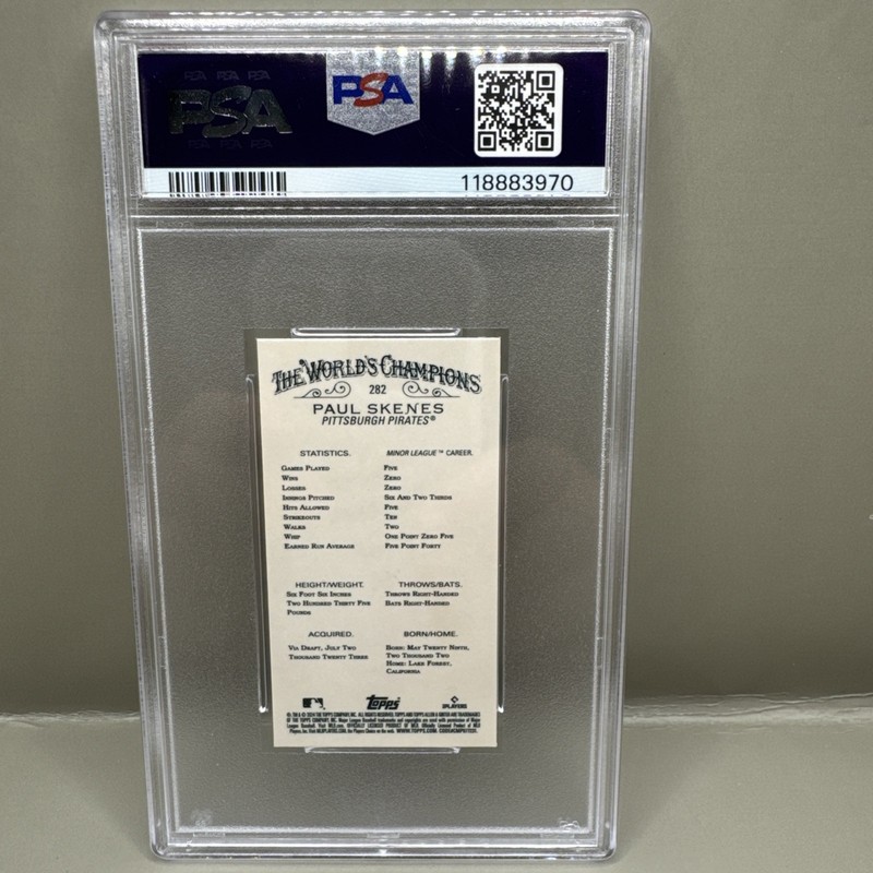 2024 Topps Allen & Ginter - Chrome Paul Skenes #282 Mini - Rookie - PSA 10 view 2