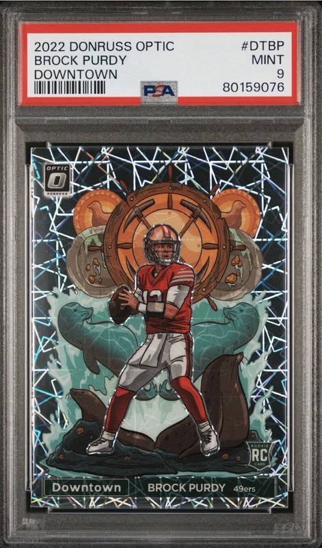 2022 PANINI DONRUSS OPTIC DOWNTOWN DOWNTOWN BROCK PURDY PSA 9