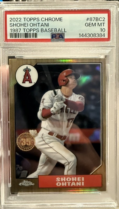 2022 Topps Chrome SHOHEI OHTANI 1987 Topps Anniversary #87BC2 PSA 10