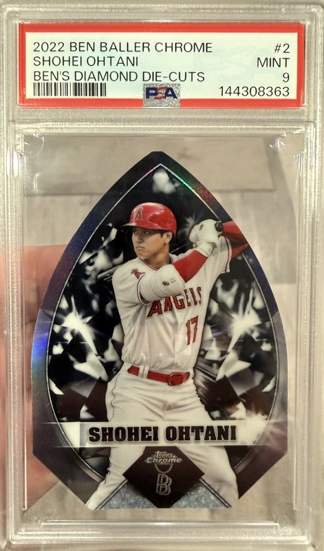 2022 TOPPS CHROME BEN BALLER BEN'S DIAMOND DIE-CUTS #2 SHOHEI OHTANI PSA 9