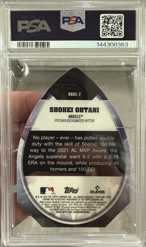 2022 TOPPS CHROME BEN BALLER BEN'S DIAMOND DIE-CUTS #2 SHOHEI OHTANI PSA 9 view 2