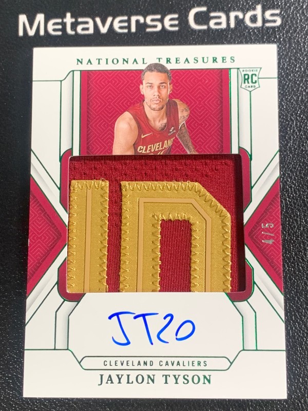 2024-25 Panini National Treasures Jaylon Tyson RC Auto Patch 4/5 Green RPA Cavs