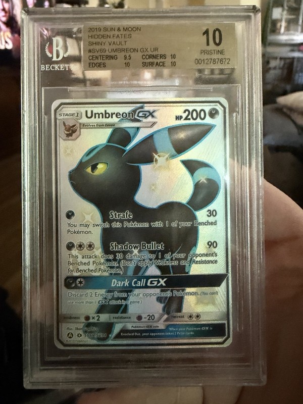 Pokemon Umbreon GX Hidden Fates Full Art #SV69 BGS 10 Pristine