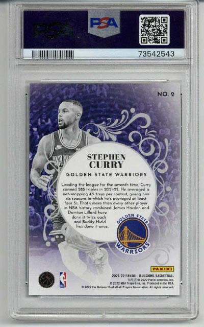 2021 PANINI ILLUSIONS KING OF CARDS #2 STEPHEN CURRY WARRIORS PSA 10 LOW POP view 2