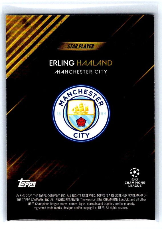 2023 ERLING HAALAND 77/99 TOPPS UEFA CHAMPIONS LEAGUE STAR PLAYER bx6c view 2