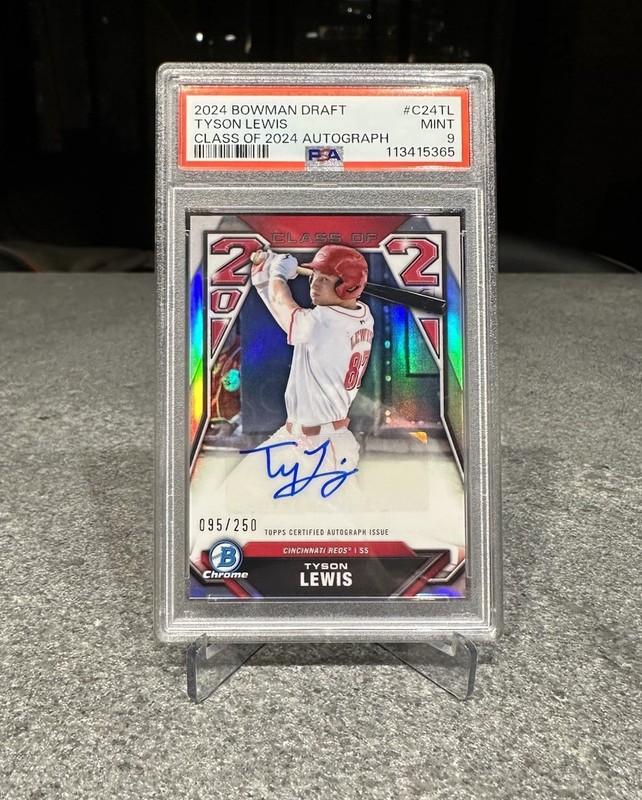 2024 Bowman Draft - Tyson Lewis #C24-TL Class of 2024 Refractor Auto /250 PSA 9