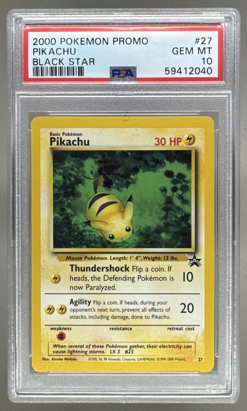 59412040 Pikachu 2000 Pokemon Black Star Promo #27 PSA 10