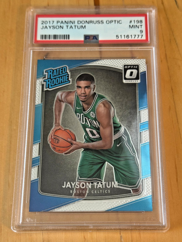 JAYSON TATUM 2017-18 Donruss Optic Rated Rookie RC PSA 9 Celtics view 1