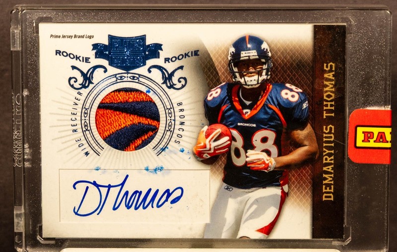 DEMARYIUS THOMAS 2010 Plates Patches Prime Jersey Brand Logo RC Patch Auto 1/1
