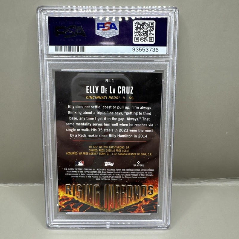 2024 Bowman Chrome - Rising Infernos Elly De La Cruz #RI-1 Rookie - PSA 10 view 2