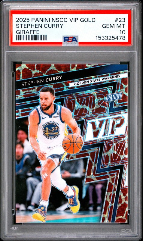 153325478 Stephen Curry 2025 Panini NSCC VIP Gold Packs #23 Giraffe PSA 10
