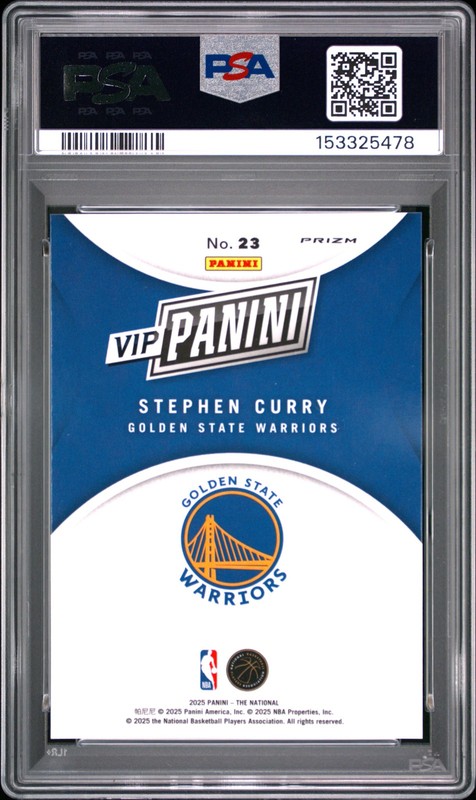 153325478 Stephen Curry 2025 Panini NSCC VIP Gold Packs #23 Giraffe PSA 10 view 2