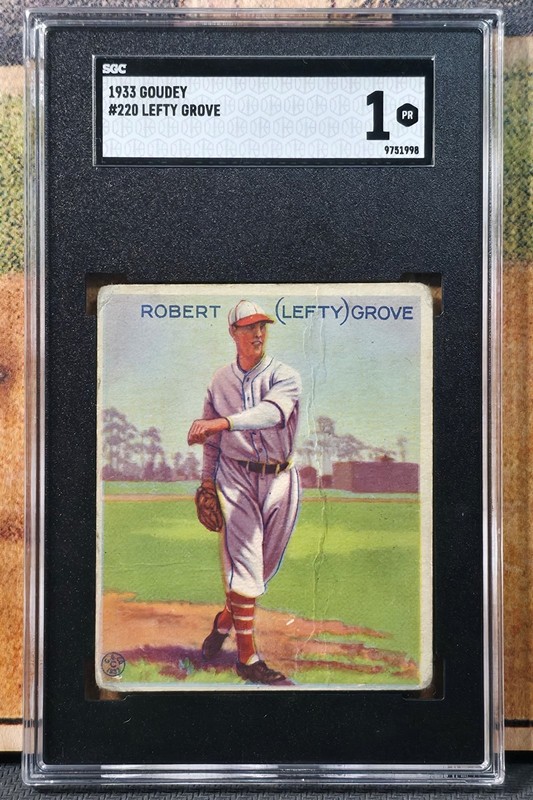 LEFTY GROVE 1933 Goudey Gum #220 SGC 1 PHILADELPHIA ATHLETICS HOF Prewar