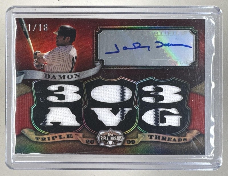 Johnny Damon 2009 Topps Triple Threads #TTAR-174 Patch Auto /18
