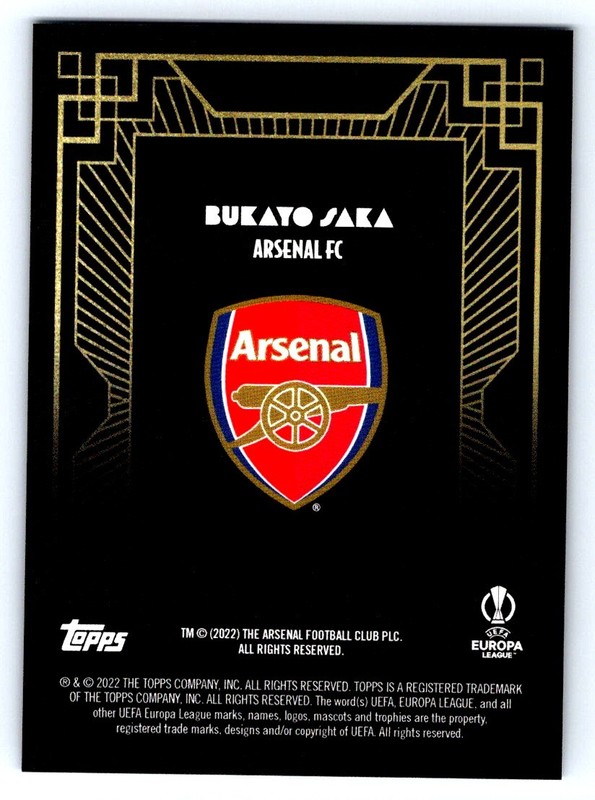 2022-23 Topps Deco UEFA Champions League & Europa League Bukayo Saka #NNO bx6e view 2