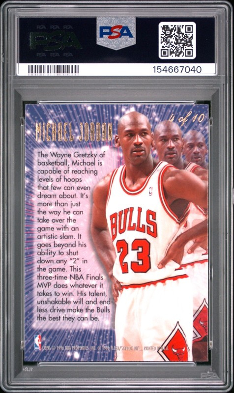 1995 Flair New Heights Michael Jordan #4 PSA 6 view 2