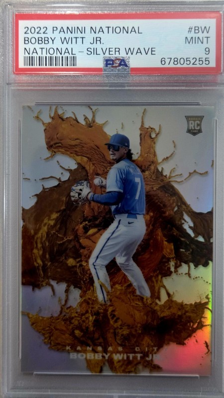 2022 Panini National Silver Wave Bobby Witt Jr. RC /25 PSA 9 Royals #BW