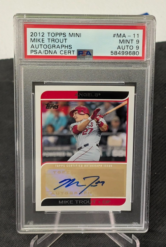 PSA 9 Mike Trout Auto SP Topps Mini MM MT 2nd Year 2012