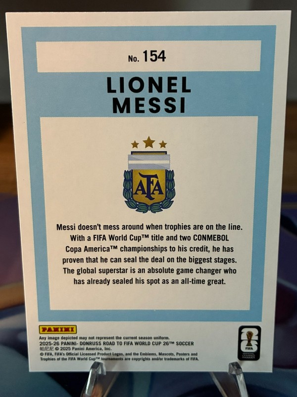 2025-26 Donruss - Lionel Messi #154 - Base - Argentina view 2