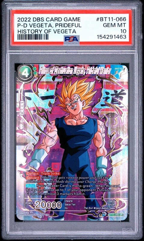 2022 DBS History Of Vegeta Prince Of Destruction Vegeta Prideful Warrior PSA 10