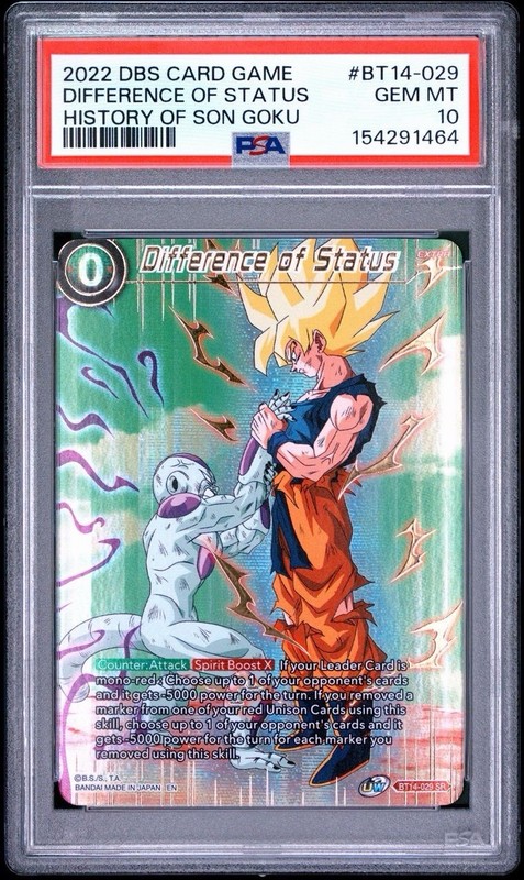 2022 Difference Of Status BT14-029 History Of Son Goku Dragon Ball Super PSA 10