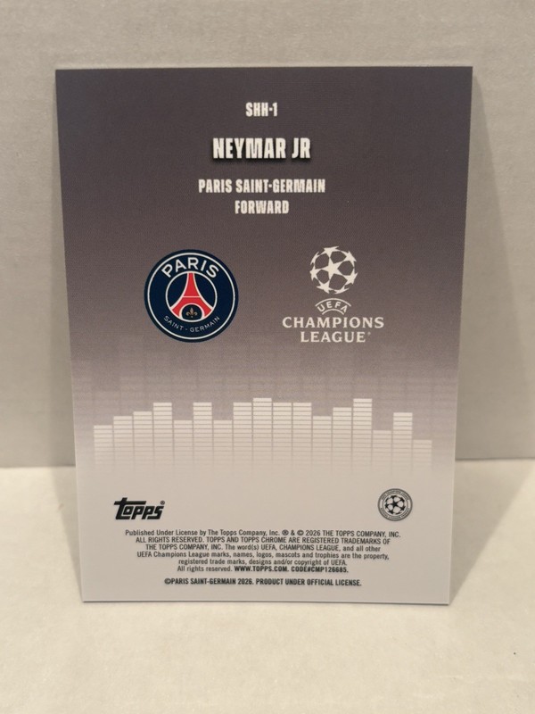 Topps 2026 Topps Chrome UCC Neymar Jr. Silenced Insert - PSG view 2